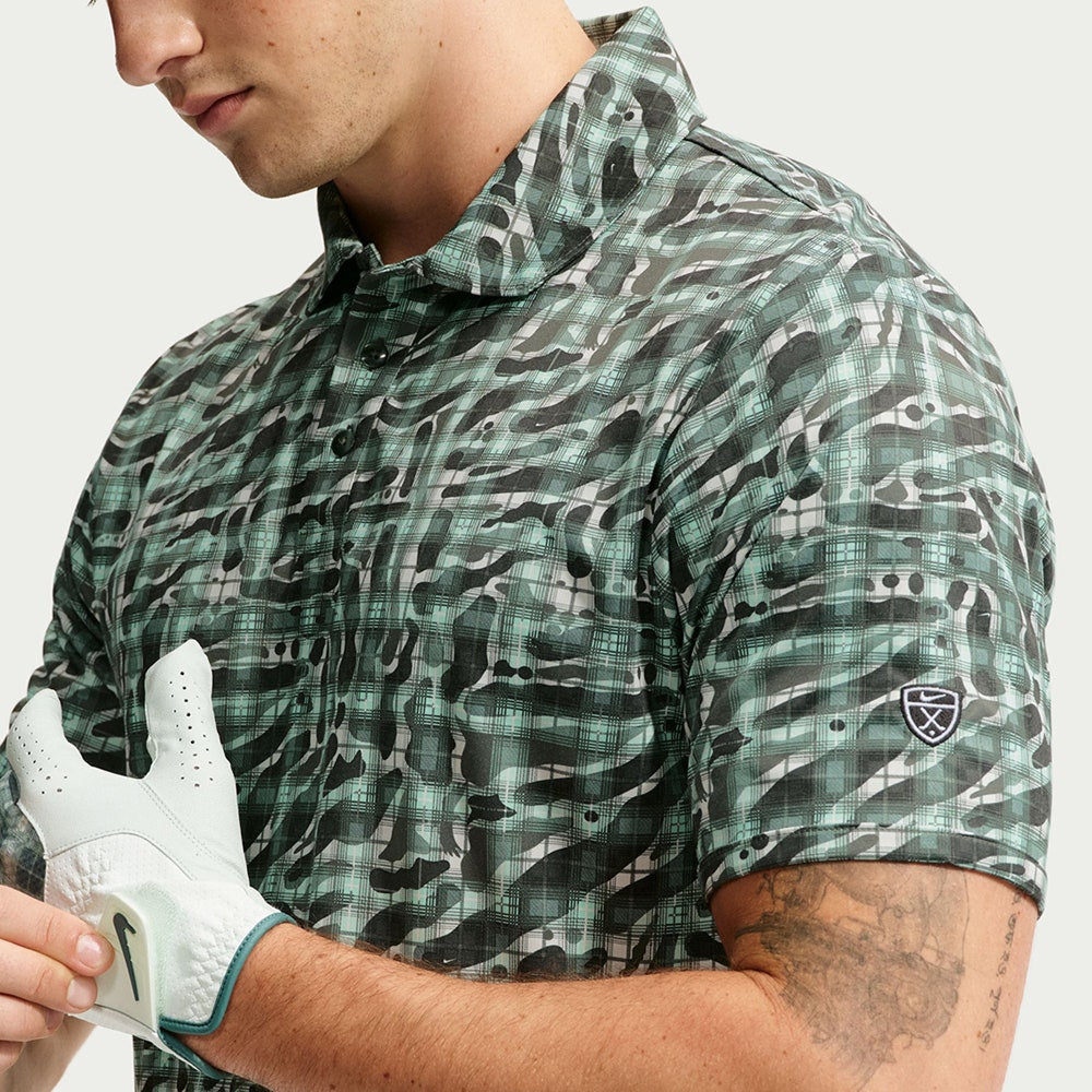 Nike Golf Shirt - NK DF Par 5 Camo Tartan Polo - Camo Green FA26