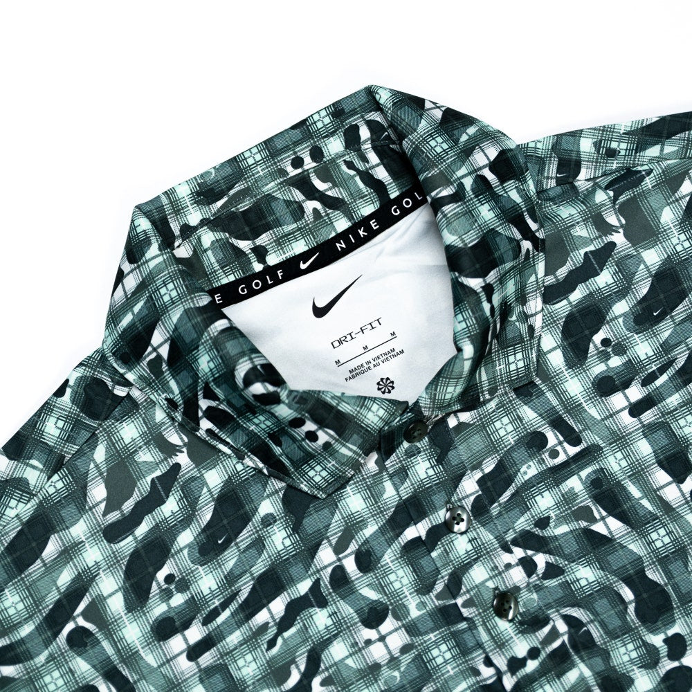 Nike Golf Shirt - NK DF Par 5 Camo Tartan Polo - Camo Green FA26