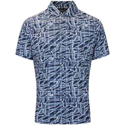 Nike Golf Shirt - NK DF Par 5 Camo Tartan Polo - Diffused Blue FA26