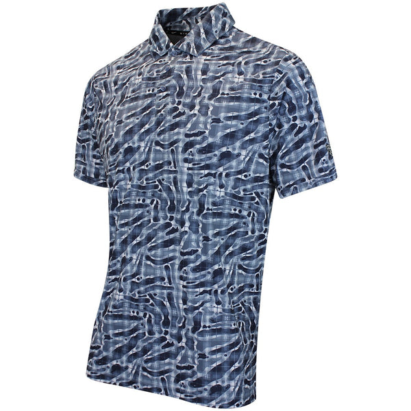 Nike Golf Shirt - NK DF Par 5 Camo Tartan Polo - Diffused Blue FA26
