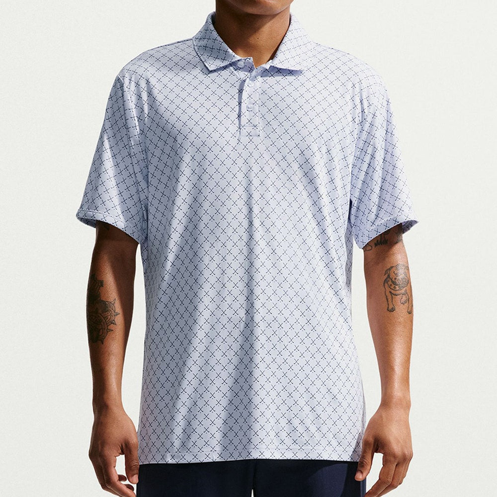 Nike Golf Shirt - NK DF Par 5 Club Print Polo - Football Grey SU26