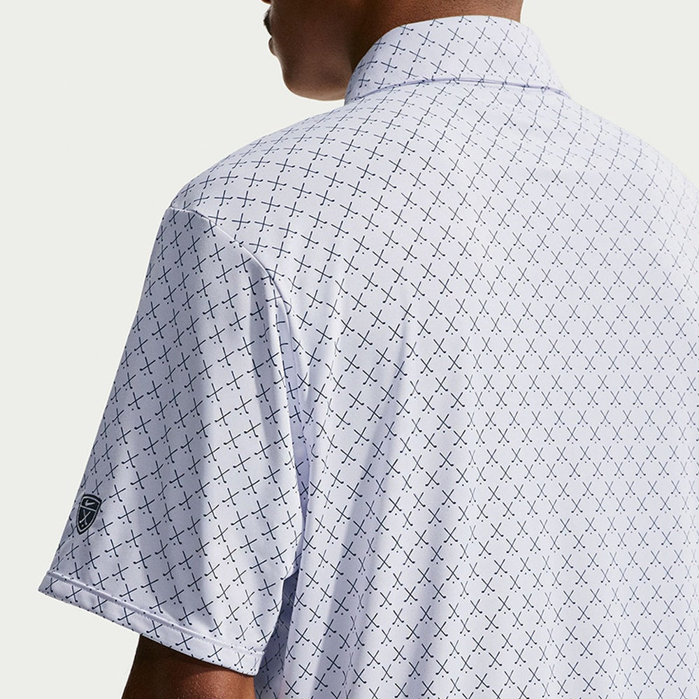 Nike Golf Shirt - NK DF Par 5 Club Print Polo - Football Grey SU26