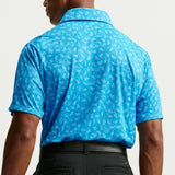 Nike Golf Shirt - NK DF Par 5 Grass Print Polo - Aurora Blue FA26