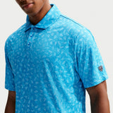 Nike Golf Shirt - NK DF Par 5 Grass Print Polo - Aurora Blue FA26