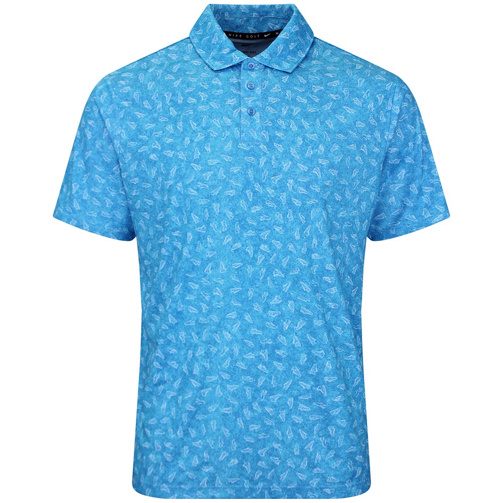 Nike Golf Shirt - NK DF Par 5 Grass Print Polo - Aurora Blue FA26