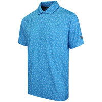 Nike Golf Shirt - NK DF Par 5 Grass Print Polo - Aurora Blue FA26