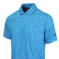 Nike Golf Shirt - NK DF Par 5 Grass Print Polo - Aurora Blue FA26