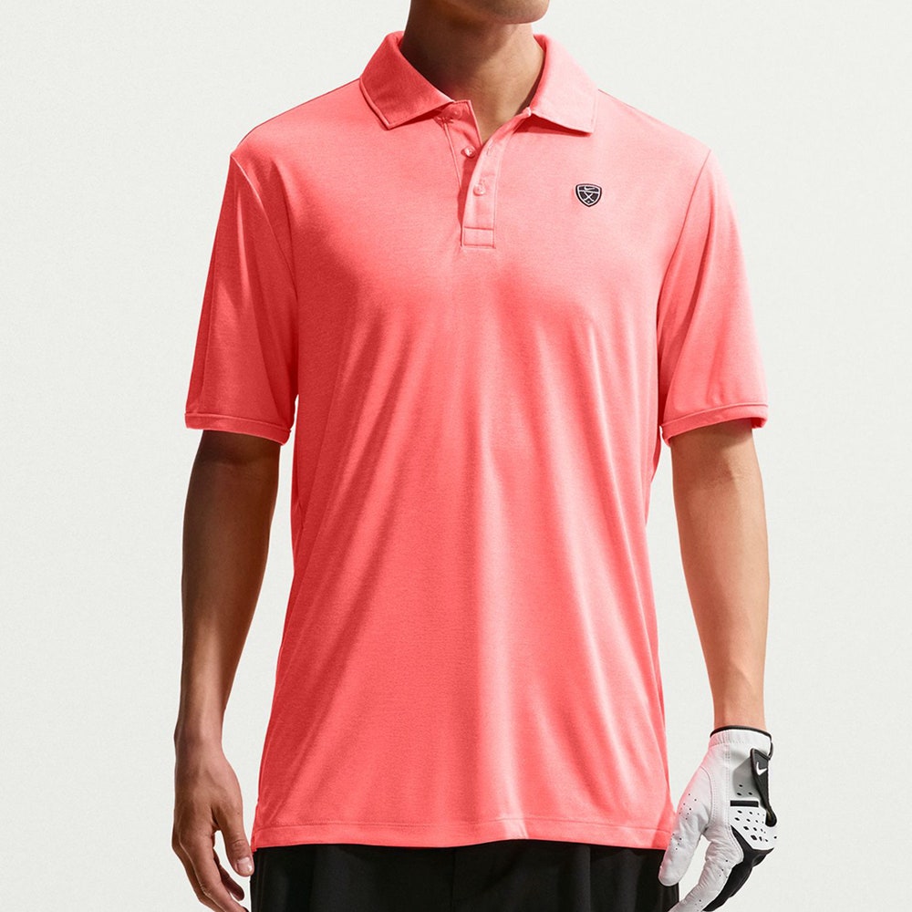 Nike Golf Shirt - NK DF Par 5 Heather Polo - Hot Lava SU26