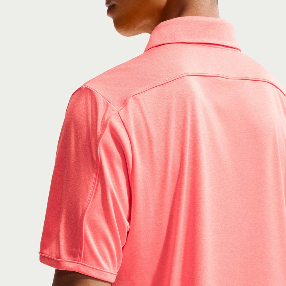 Nike Golf Shirt - NK DF Par 5 Heather Polo - Hot Lava SU26