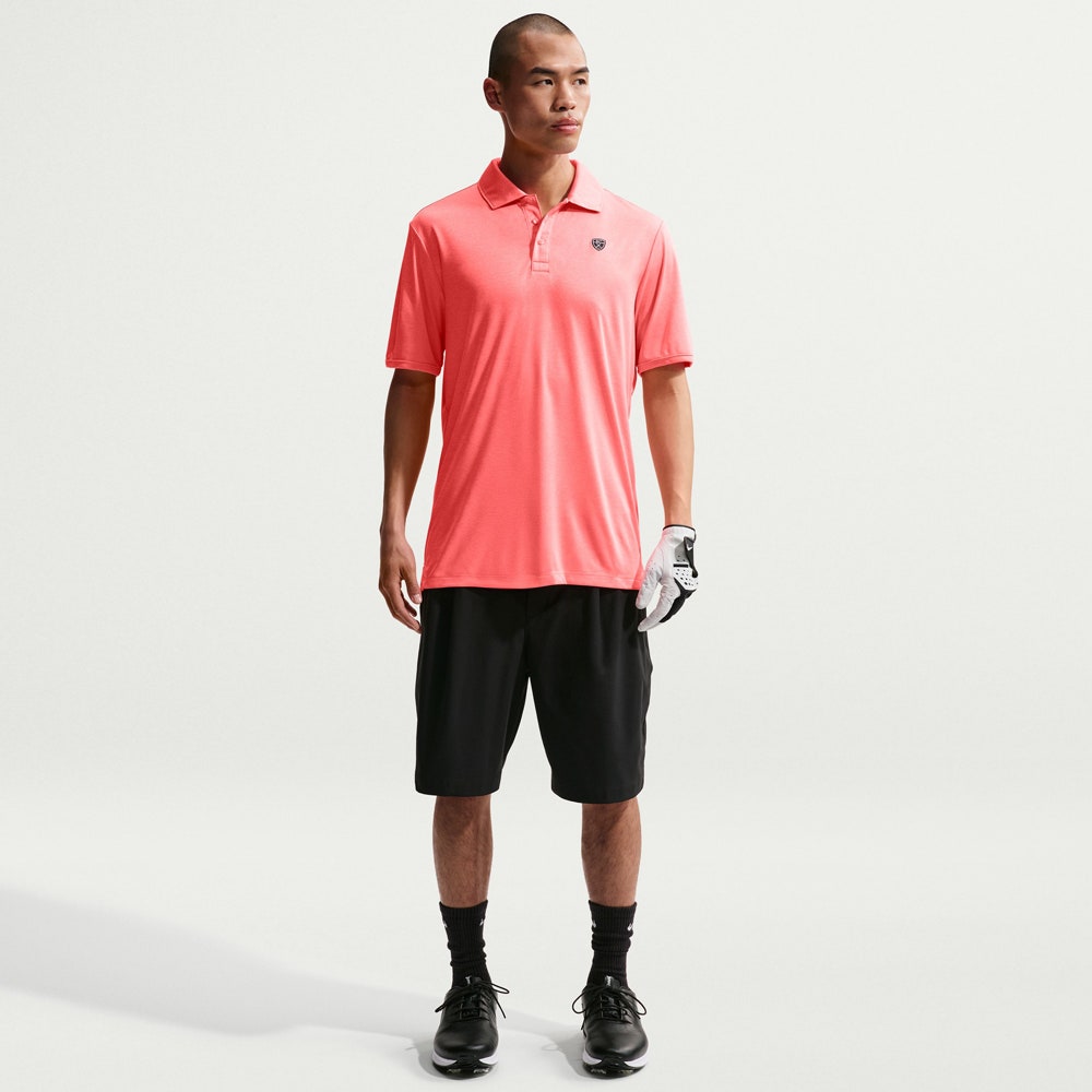 Nike Golf Shirt - NK DF Par 5 Heather Polo - Hot Lava SU26
