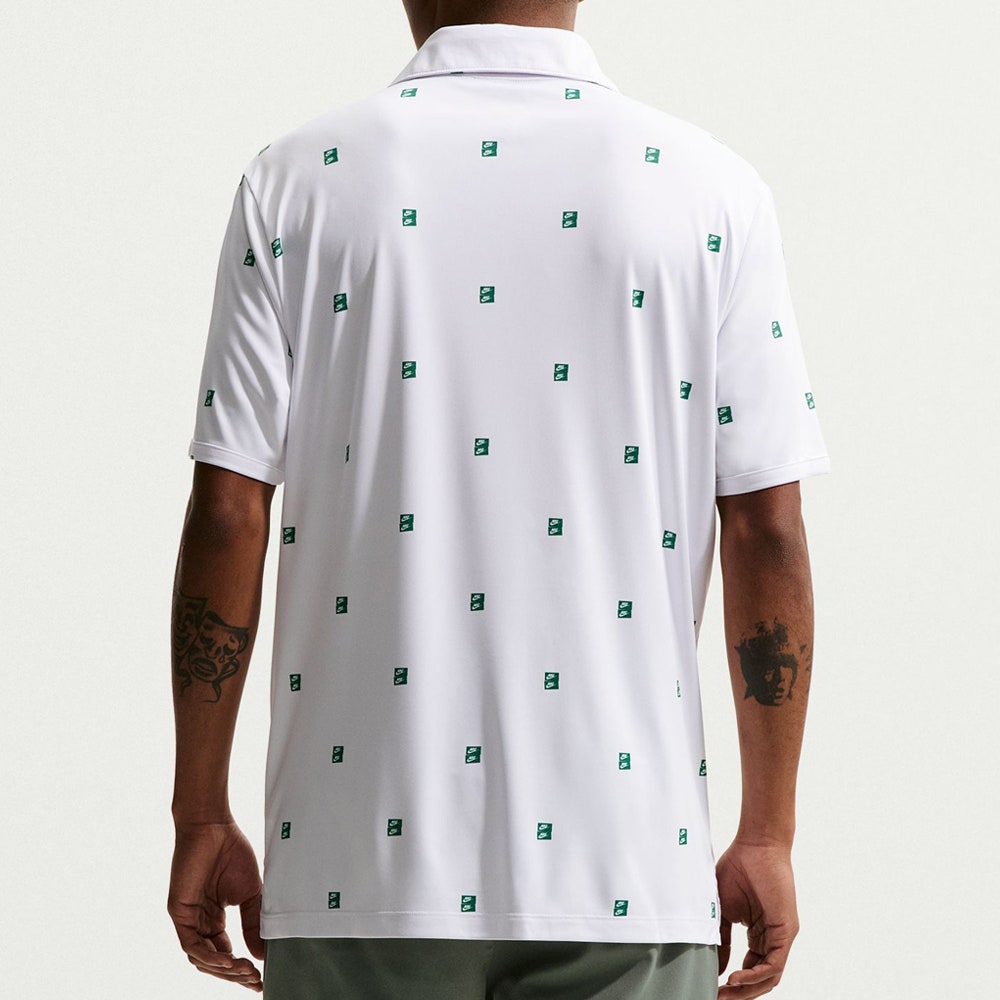 Nike Golf Shirt - NK DF Par 5 Seve Stack Polo - White - Malachite SP26