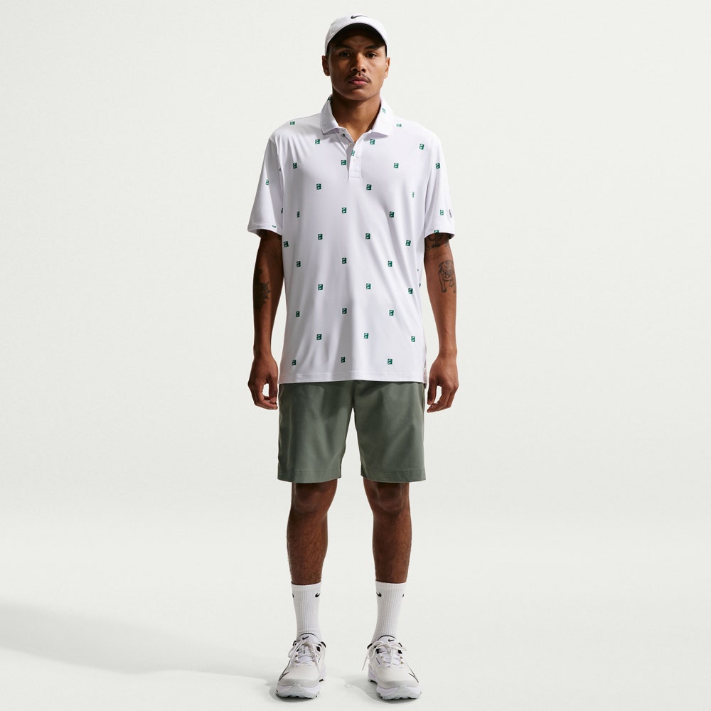 Nike Golf Shirt - NK DF Par 5 Seve Stack Polo - White - Malachite SP26