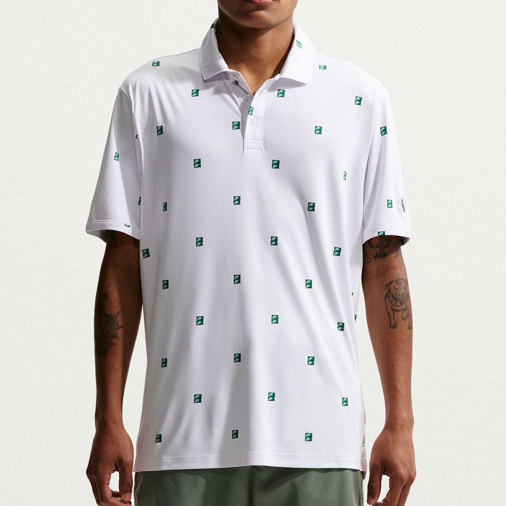 Nike Golf Shirt - NK DF Par 5 Seve Stack Polo - White - Malachite SP26