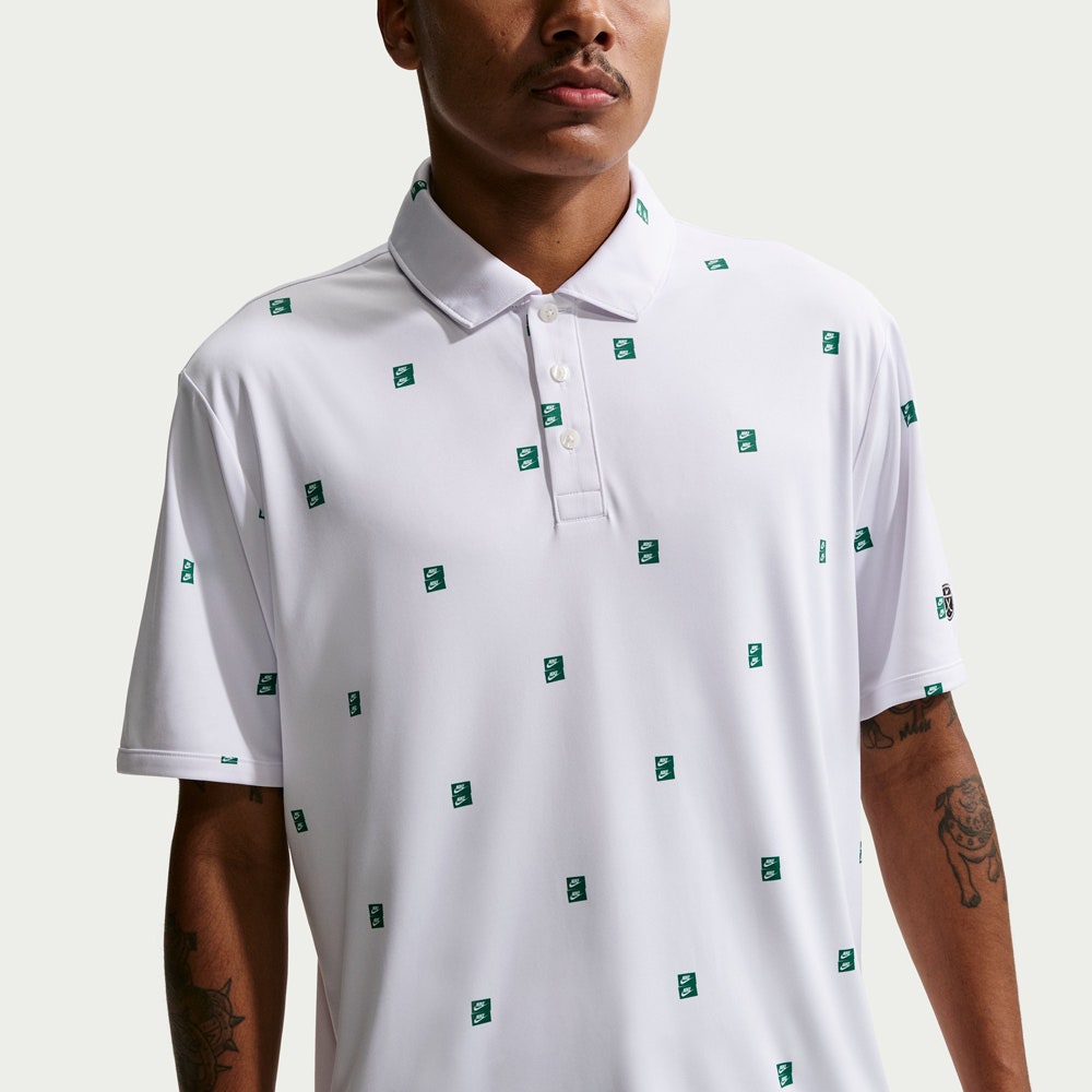 Nike Golf Shirt - NK DF Par 5 Seve Stack Polo - White - Malachite SP26