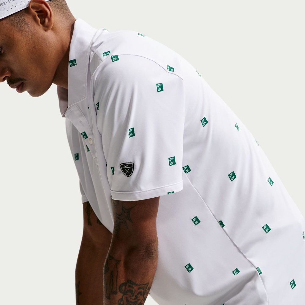 Nike Golf Shirt - NK DF Par 5 Seve Stack Polo - White - Malachite SP26