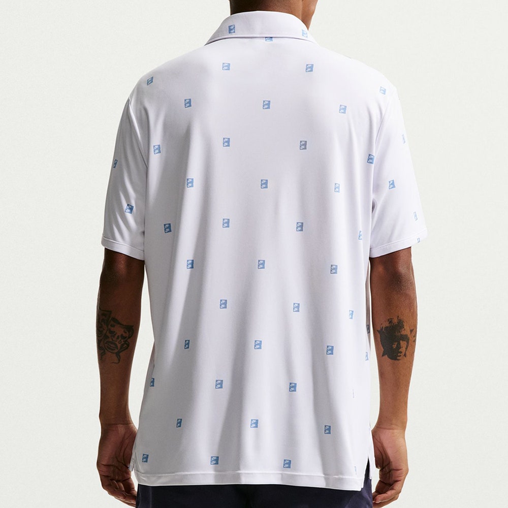 Nike Golf Shirt - NK DF Par 5 Seve Stack Polo - White - Work Blue SU26