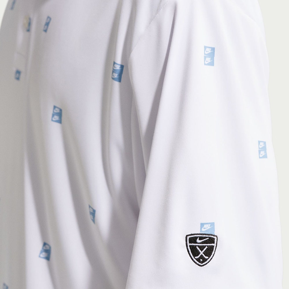 Nike Golf Shirt - NK DF Par 5 Seve Stack Polo - White - Work Blue SU26
