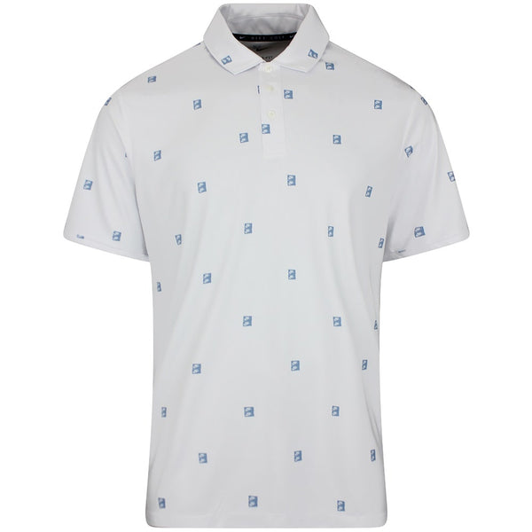Nike Golf Shirt - NK DF Par 5 Seve Stack Polo - White - Work Blue SU26