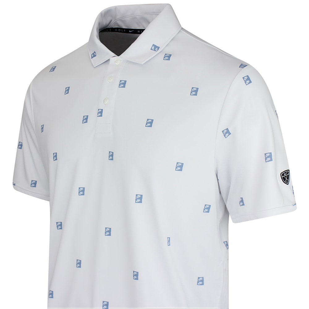 Nike Golf Shirt - NK DF Par 5 Seve Stack Polo - White - Work Blue SU26