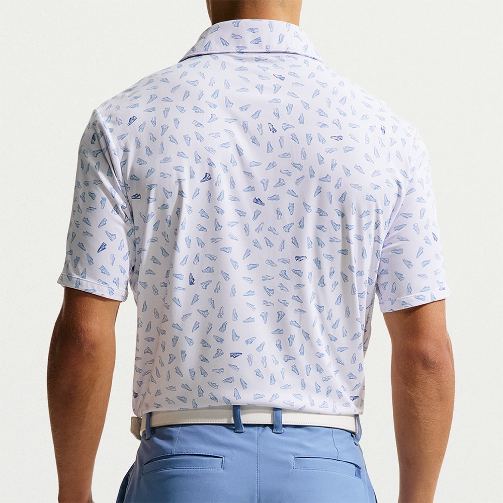 Nike Golf Shirt - NK DF Par 5 Shoe Print Polo - White SP26