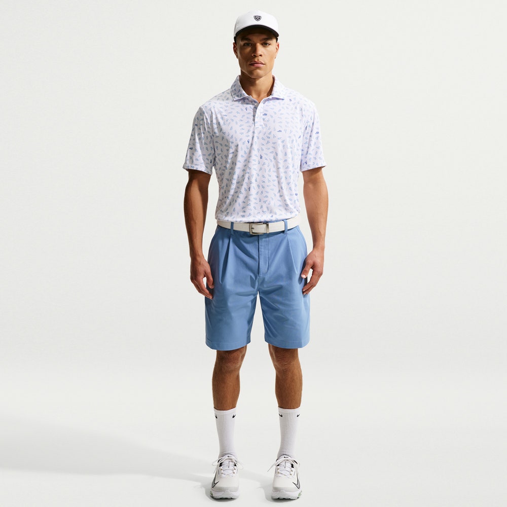 Nike Golf Shirt - NK DF Par 5 Shoe Print Polo - White SP26