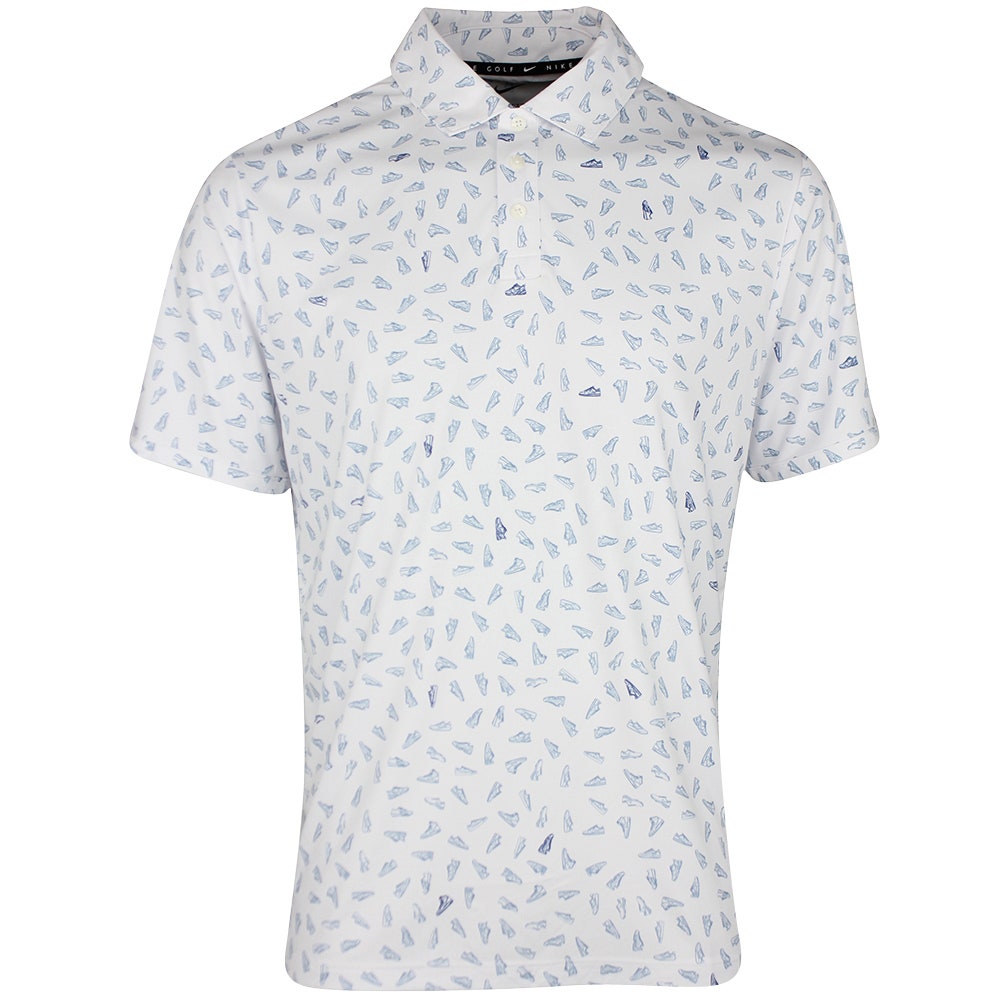 Nike Golf Shirt - NK DF Par 5 Shoe Print Polo - White SP26
