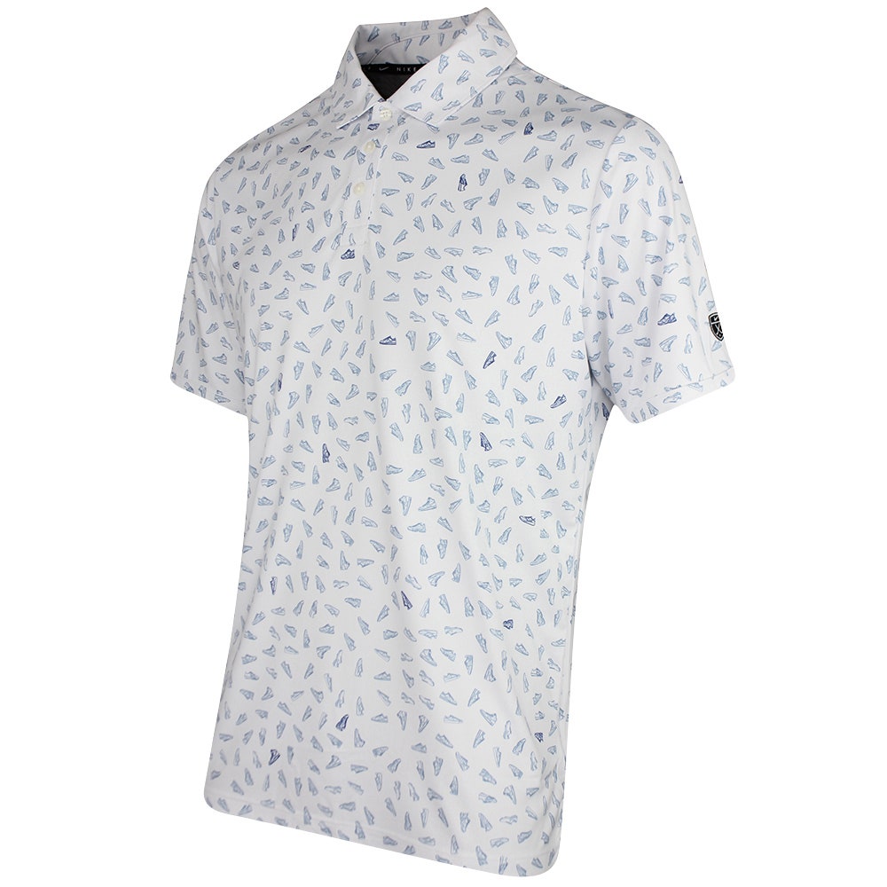 Nike Golf Shirt - NK DF Par 5 Shoe Print Polo - White SP26