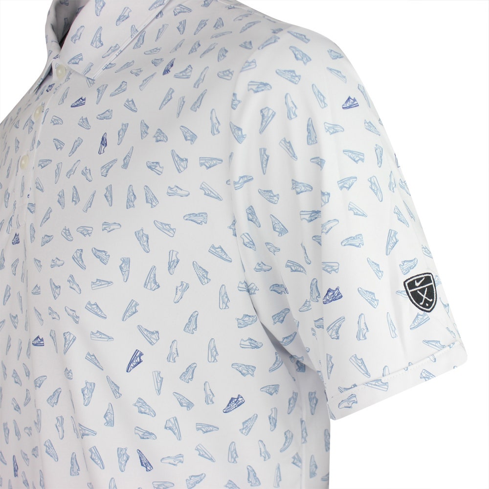 Nike Golf Shirt - NK DF Par 5 Shoe Print Polo - White SP26