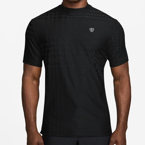Nike Golf Shirt - NK DF Tartan Mock Neck - Black SP26