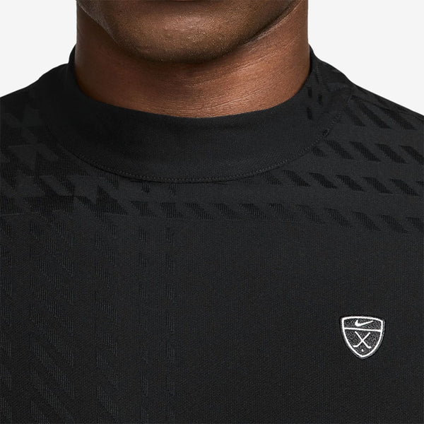 Nike Golf Shirt - NK DF Tartan Mock Neck - Black SP26