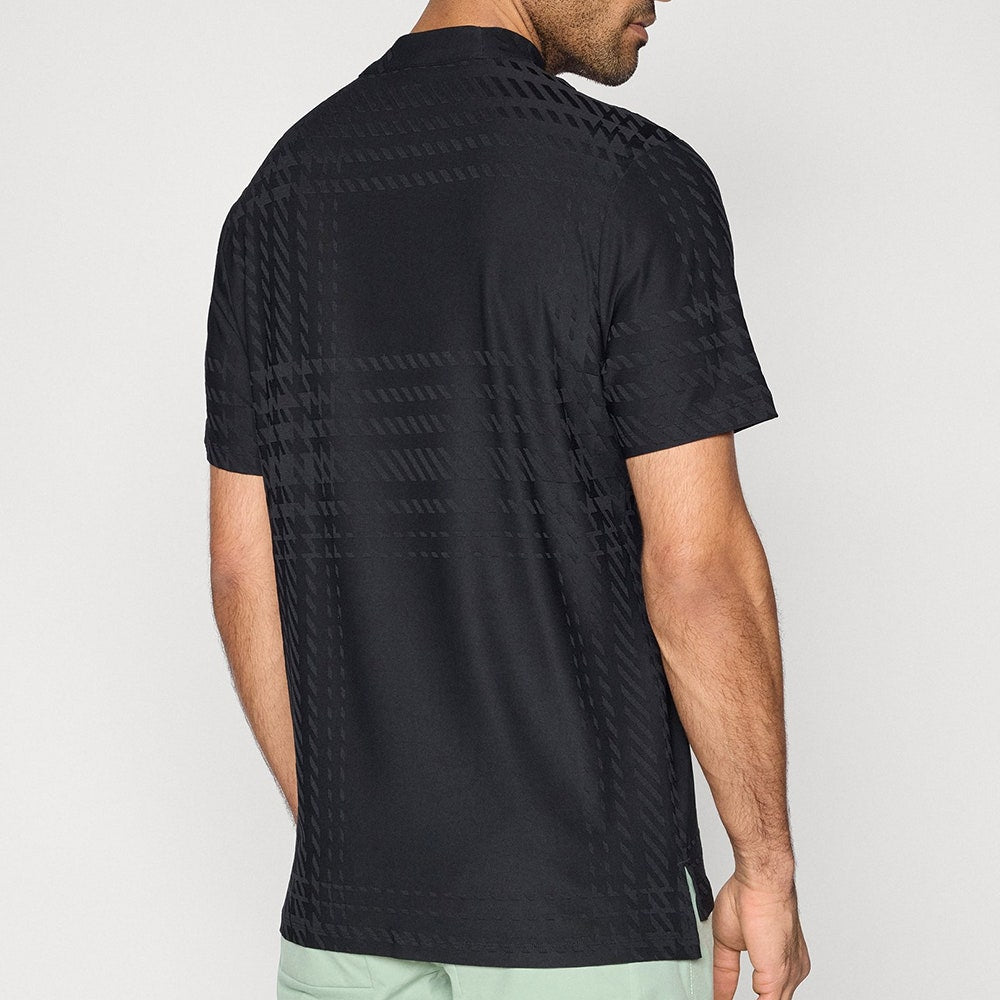 Nike Golf Shirt - NK DF Tartan Mock Neck - Black SP26