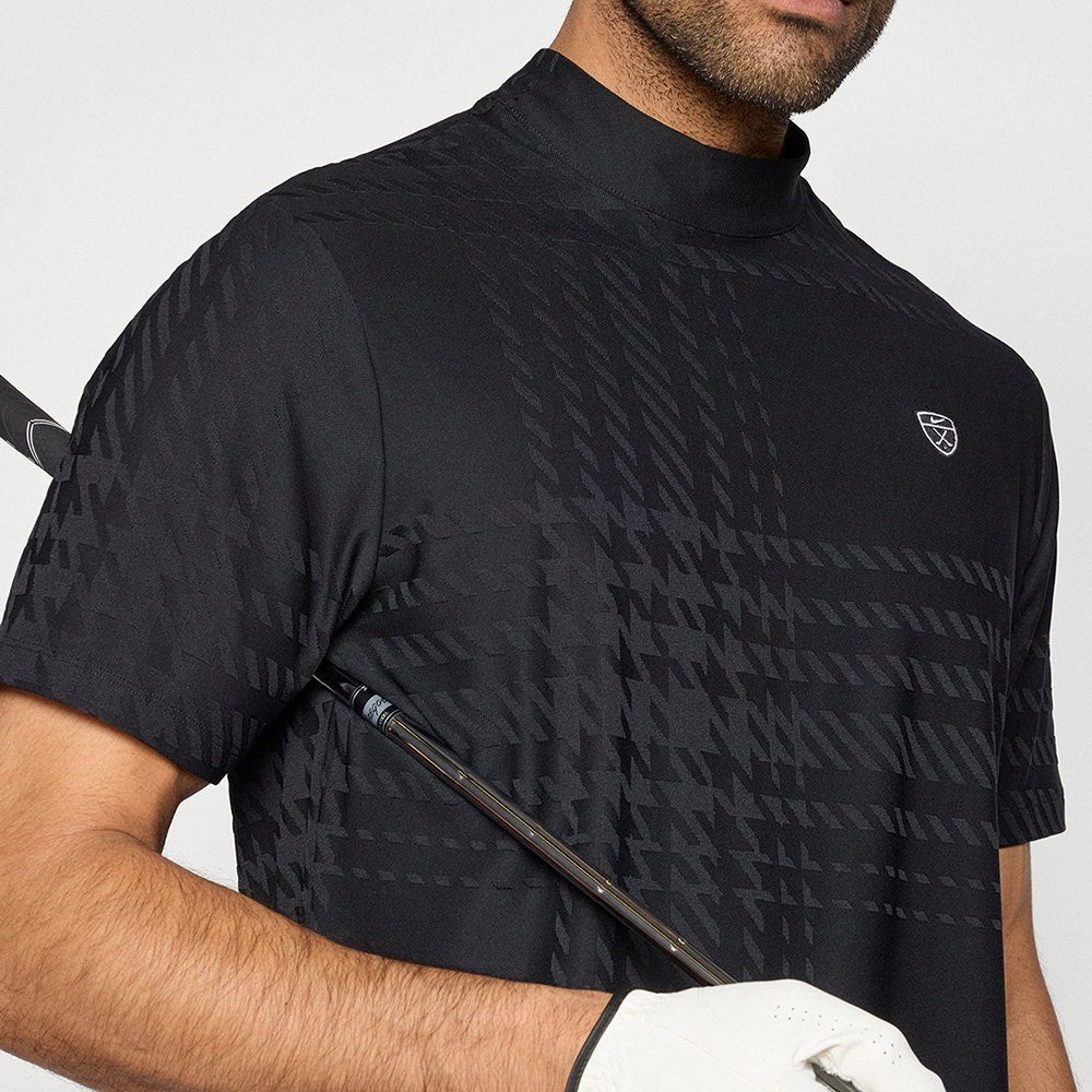 Nike Golf Shirt - NK DF Tartan Mock Neck - Black SP26