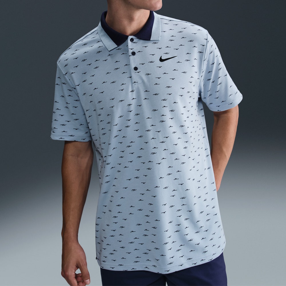 Nike Golf Shirt - NK DF Tour Micro Print - Lt Armory Blue SU25