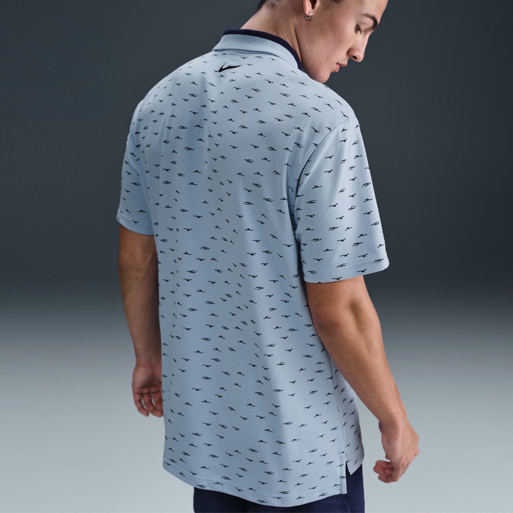 Nike Golf Shirt - NK DF Tour Micro Print - Lt Armory Blue SU25