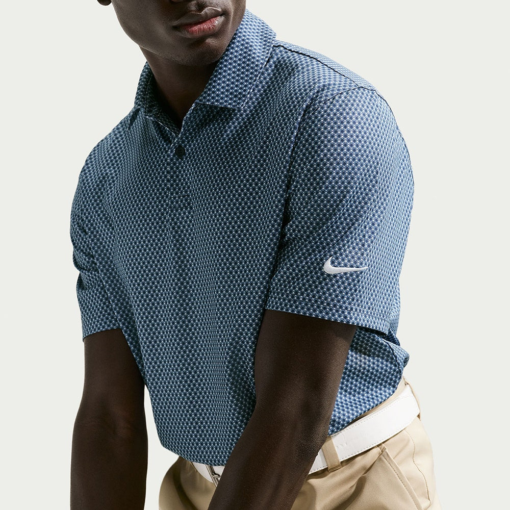 Nike Golf Shirt - NK DF Velocity Micro Floral Polo - Work Blue SU26