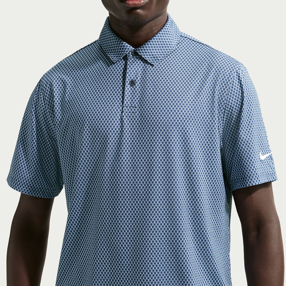 Nike Golf Shirt - NK DF Velocity Micro Floral Polo - Work Blue SU26