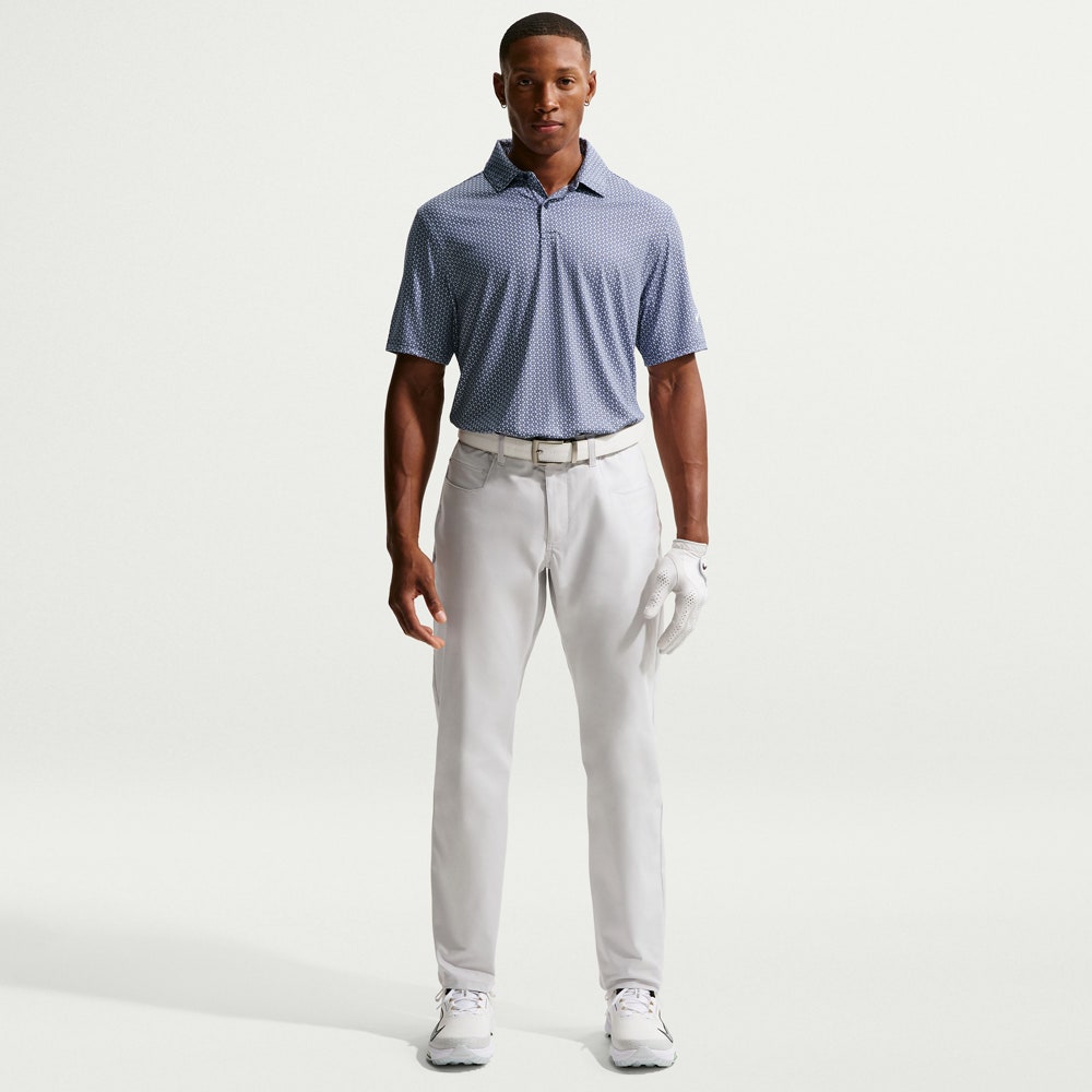 Nike Golf Shirt - NK DF Velocity Micro Print Polo - College Navy SU26