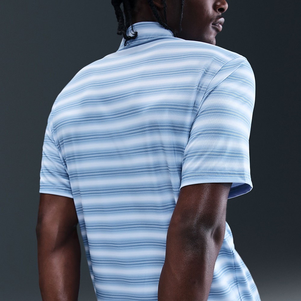 Nike Golf Shirt - NK DF Velocity Stripe Polo - Work Blue SU26