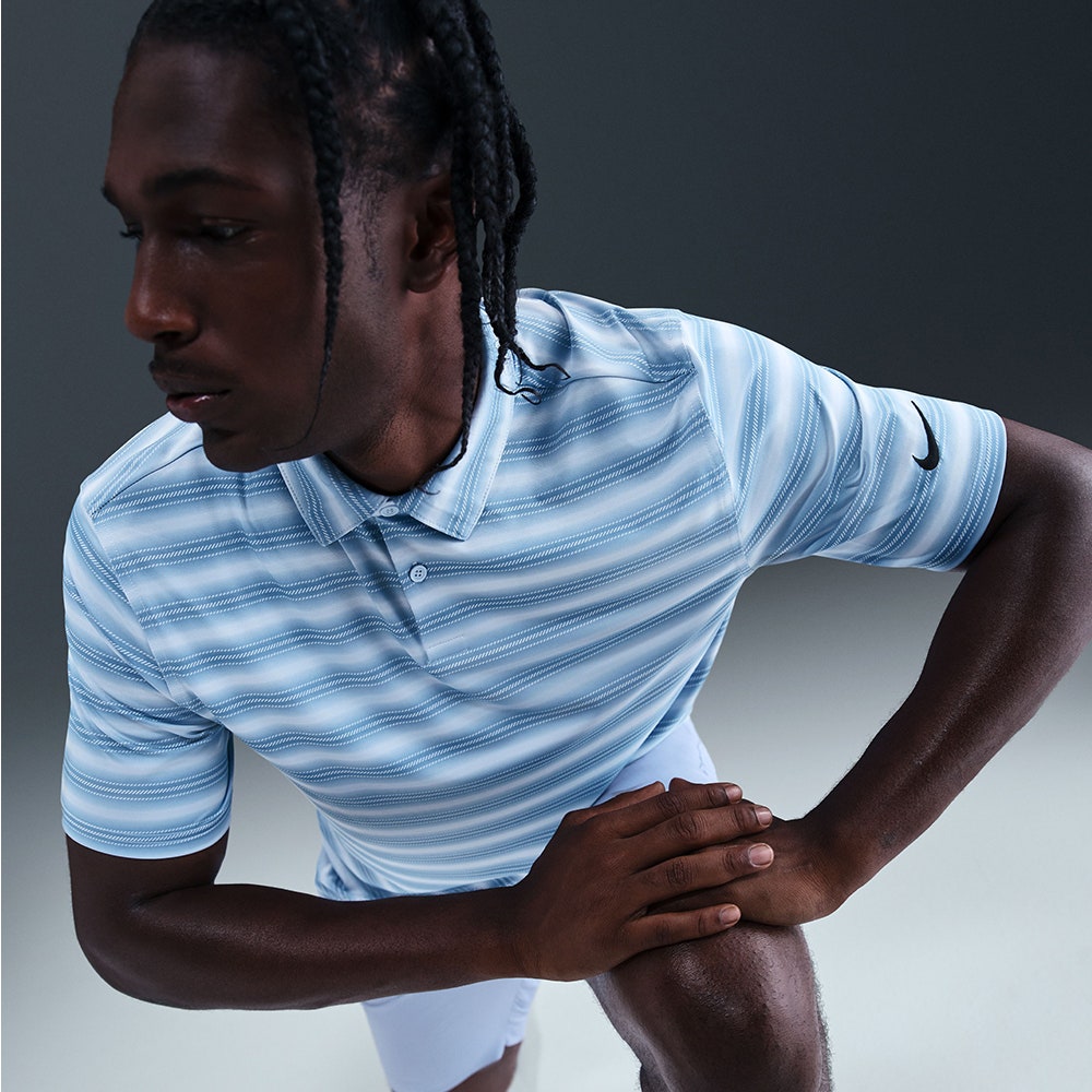 Nike Golf Shirt - NK DF Velocity Stripe Polo - Work Blue SU26
