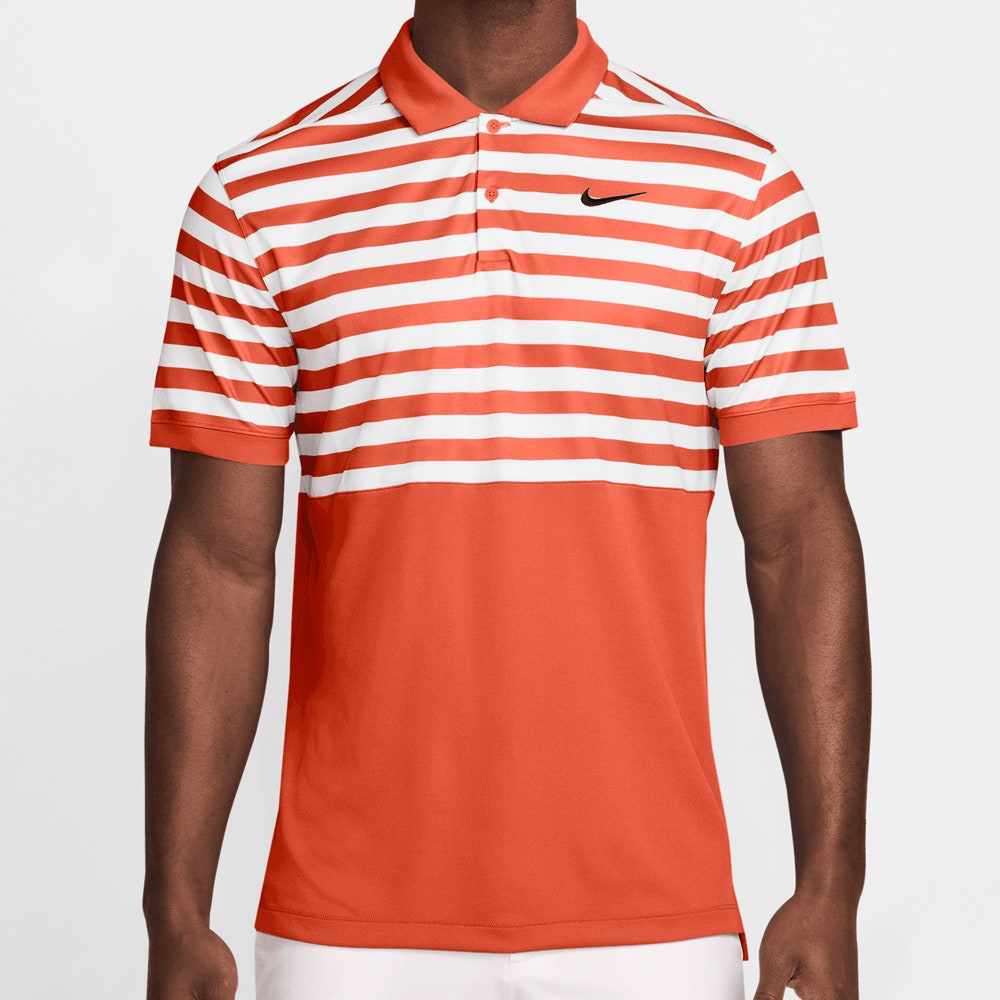 Nike Golf Shirt - NK DF Victory+ Block Stripe Polo - Cosmic Clay SP25