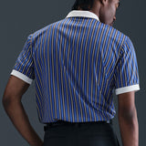 Nike Golf Shirt - NK DF Victory+ Stripe Polo - Comet Blue FA25