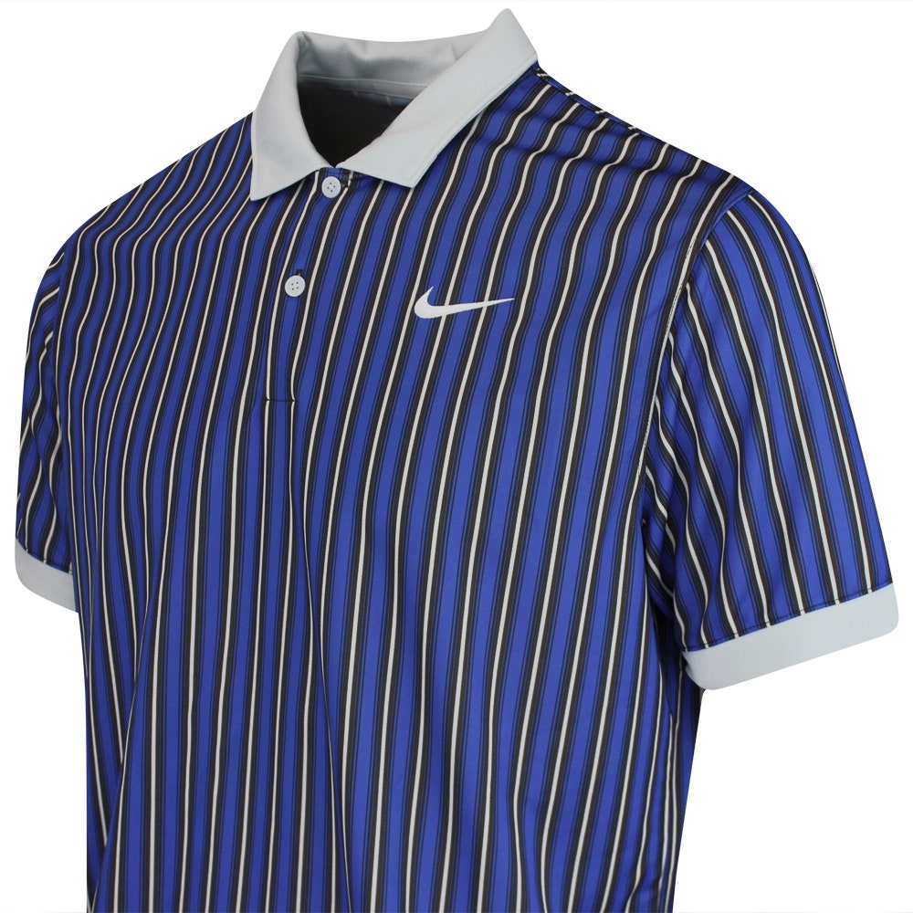 Nike Golf Shirt - NK DF Victory+ Stripe Polo - Comet Blue FA25