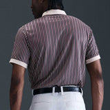 Nike Golf Shirt - NK DF Victory+ Stripe Polo - Taupe Grey FA25