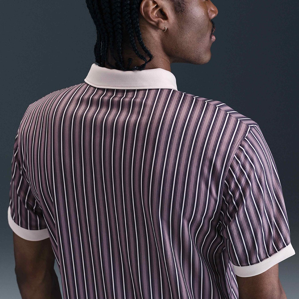 Nike Golf Shirt - NK DF Victory+ Stripe Polo - Taupe Grey FA25