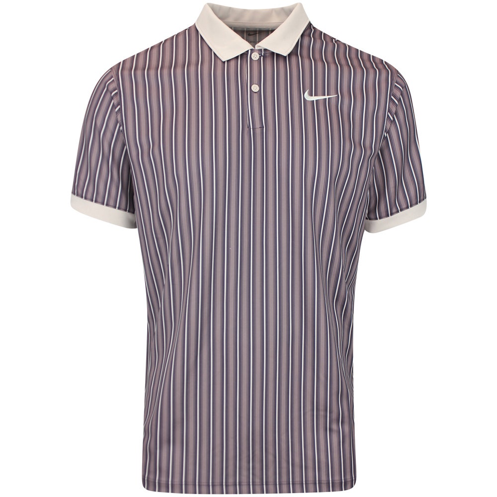 Nike Golf Shirt - NK DF Victory+ Stripe Polo - Taupe Grey FA25