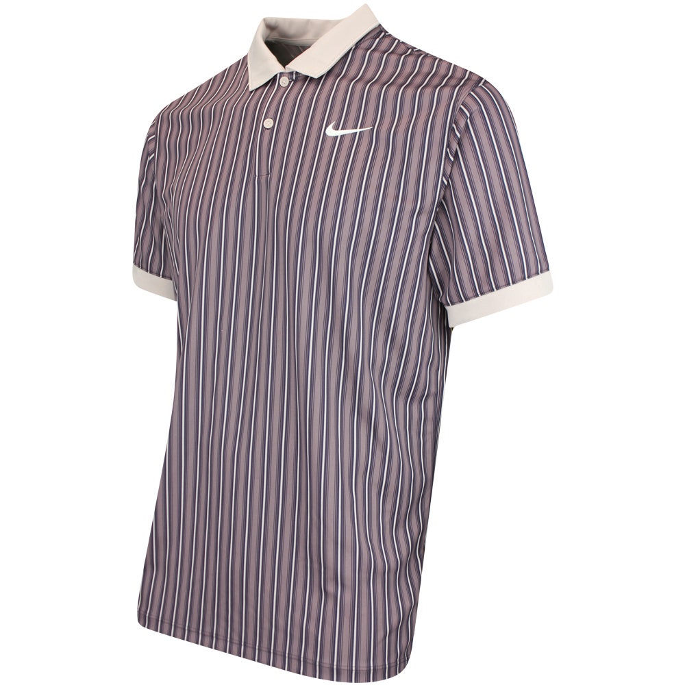 Nike Golf Shirt - NK DF Victory+ Stripe Polo - Taupe Grey FA25