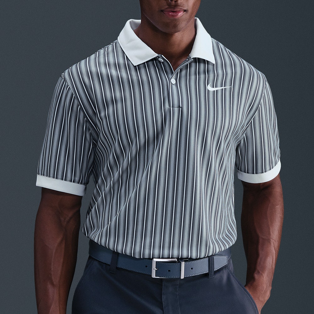 Nike Golf Shirt - NK DF Victory+ Stripe Polo - Wolf Grey HO25