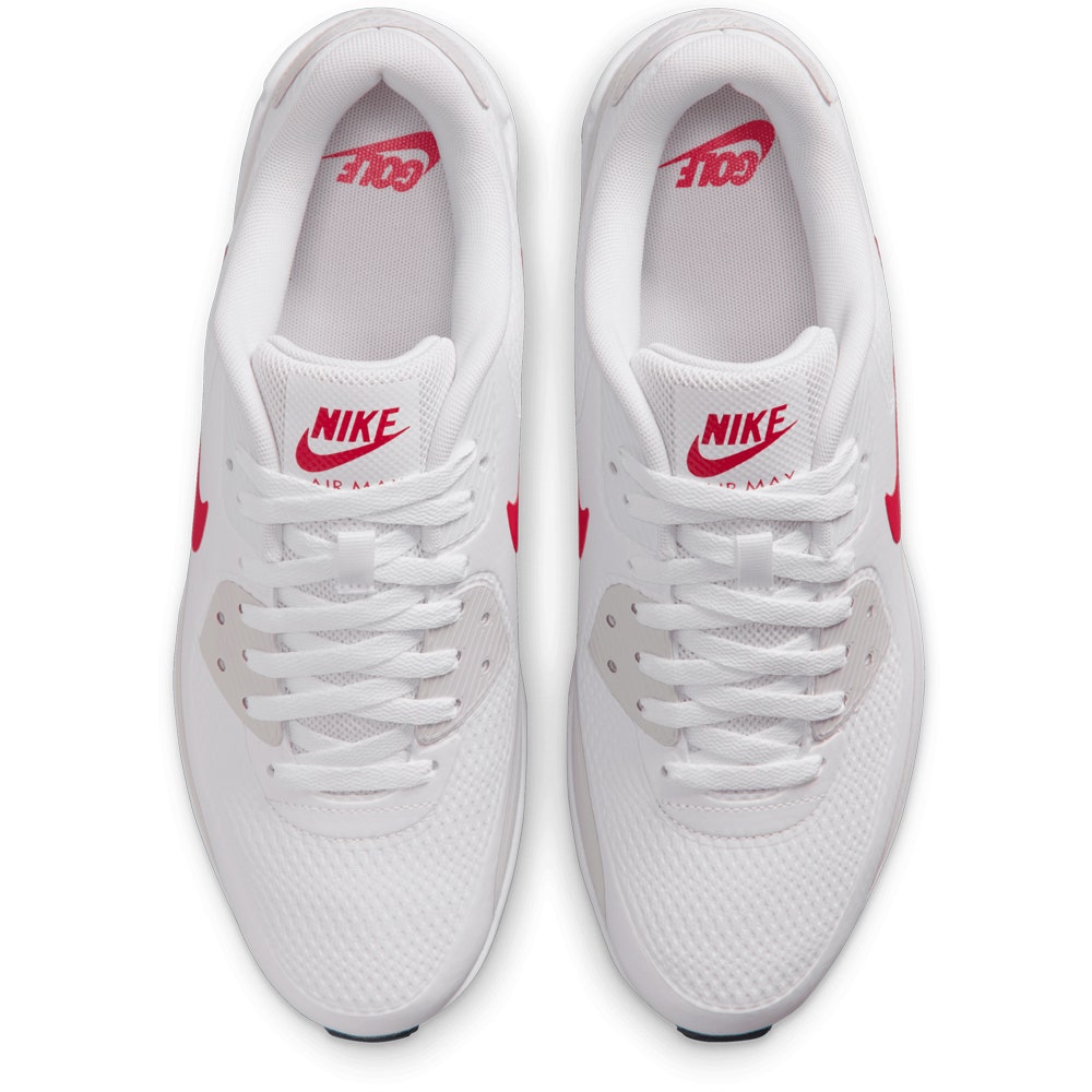 Nike Golf Shoes - Air Max 90 G - White - Fire Red FA26