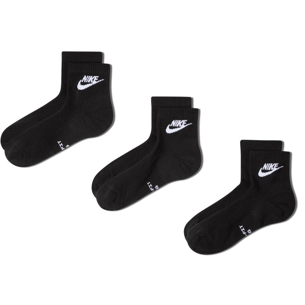 Nike Golf Socks - Everyday Elevated Futura Ankle - 3 Pack Black FA26