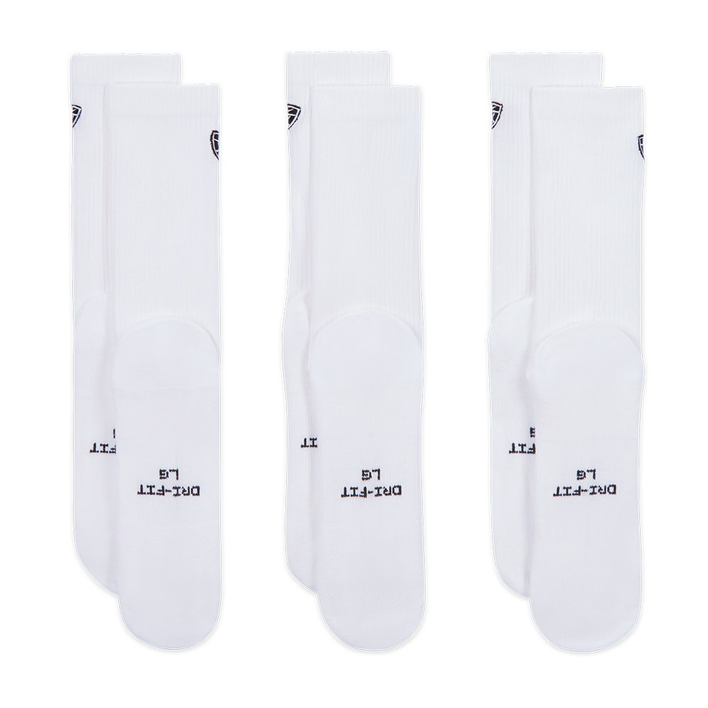Nike Golf Socks - Everyday Elevated Shield Crew - 3 Pack White SU26